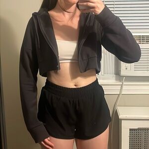 Women’s S Gym Shark Cropped Zip-up Hoodie
